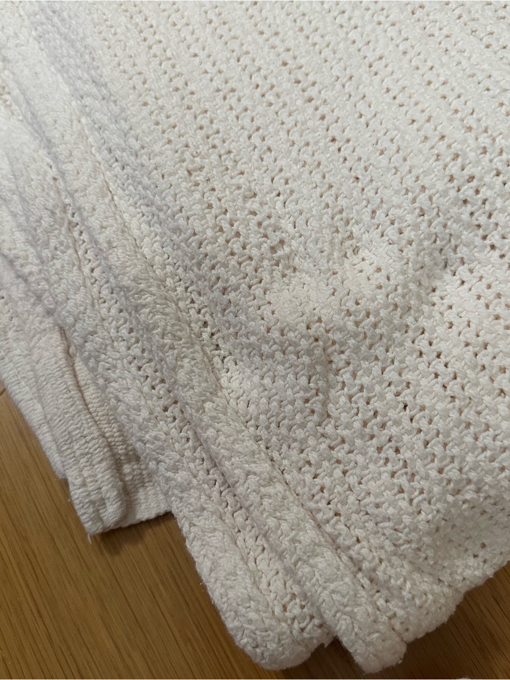 Cozy Light Peach Thermal Weave Blanket Full Size